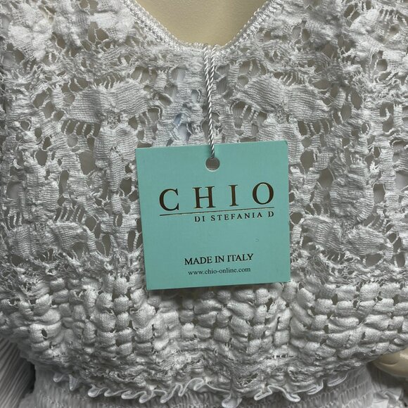 CHIO DI Stefania D Lace Dress With Plisse Sleeves - Picture 4 of 8